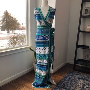 NWT- DVF Maxi Wrap Dress